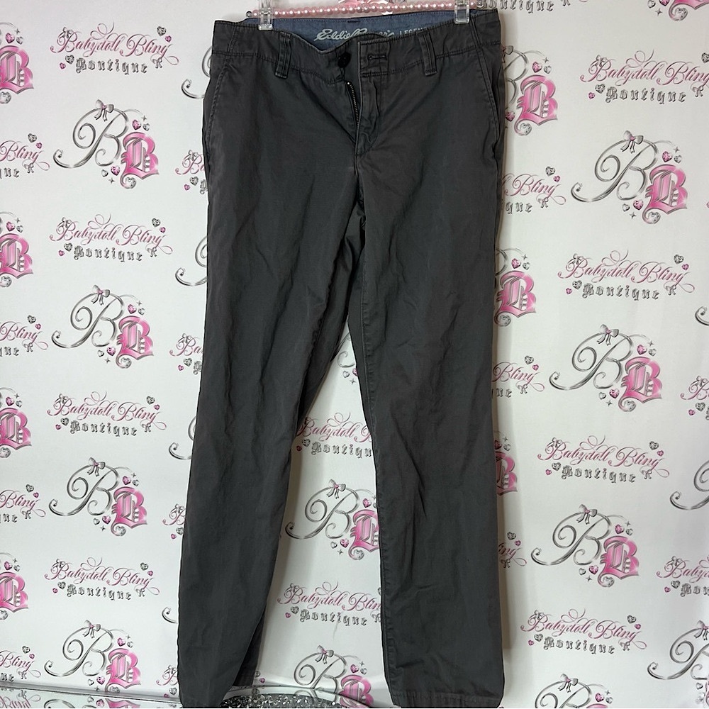 Eddie Bauer pants legend wash grey Charcoal Chinos dress pants comfy